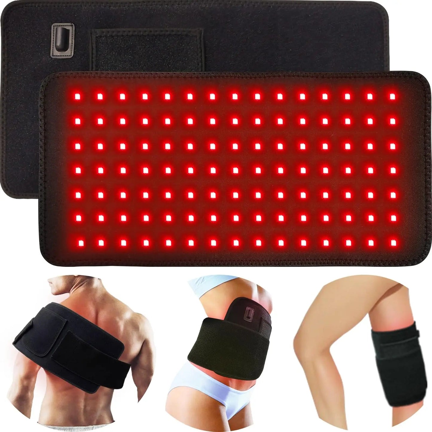 60 LEDs Red&Infrared Light Therapy Belt 850nm 660nm Healing Heat Pad Full Body - The Squeaky Toy
