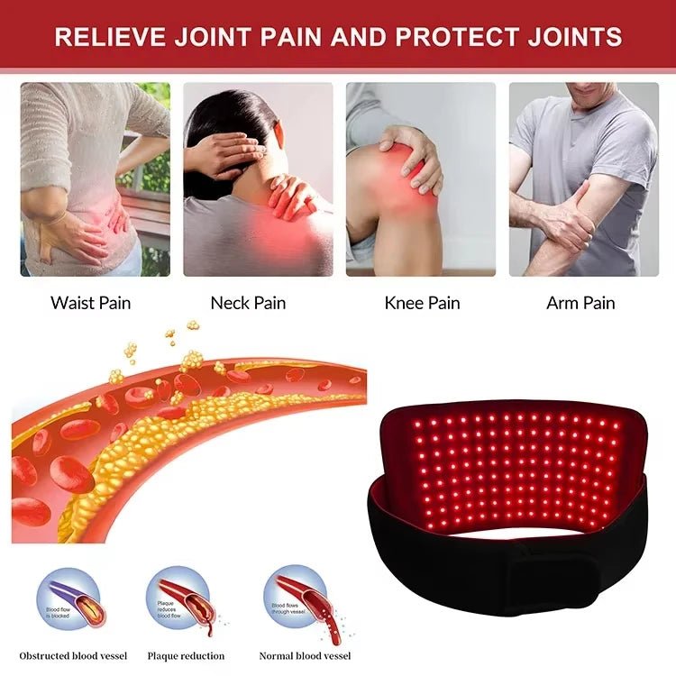 60 LEDs Red&Infrared Light Therapy Belt 850nm 660nm Healing Heat Pad Full Body - The Squeaky Toy