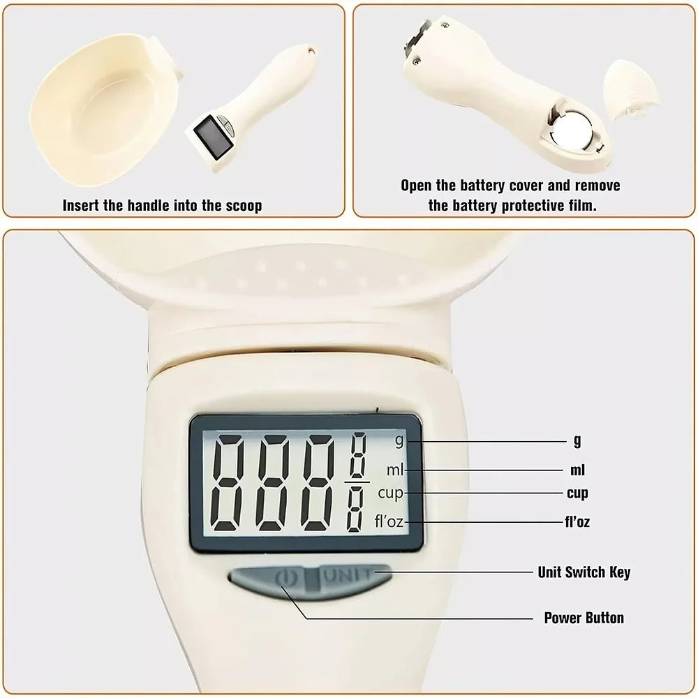 Digital Pet Food Scale – LCD Precision Measuring Pet Food Scoop, - The Squeaky Toy