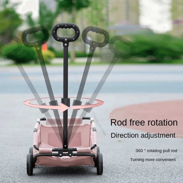 Lightweight 4 - Wheel Folding Pet Stroller/Cart 4 Wheels with Sun Cover Breathable for Small & Medium Dogs - The Squeaky Toy