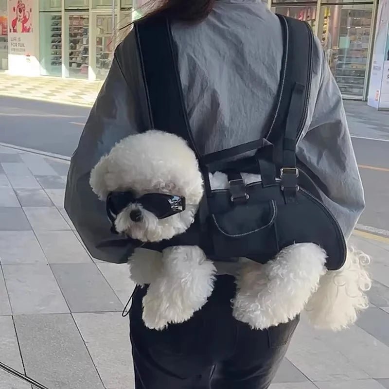 Outdoor Backpack Carrier Full Body Dog Sling with Handle Dog Lift Harnesses for Puppy Elderly Disabled Dog - The Squeaky Toy