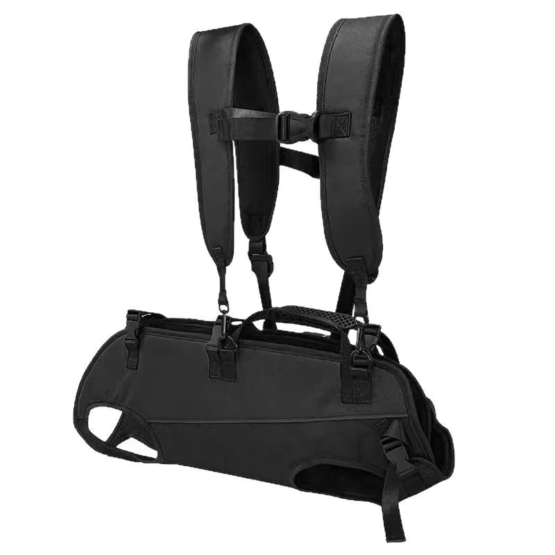 Outdoor Backpack Carrier Full Body Dog Sling with Handle Dog Lift Harnesses for Puppy Elderly Disabled Dog - The Squeaky Toy