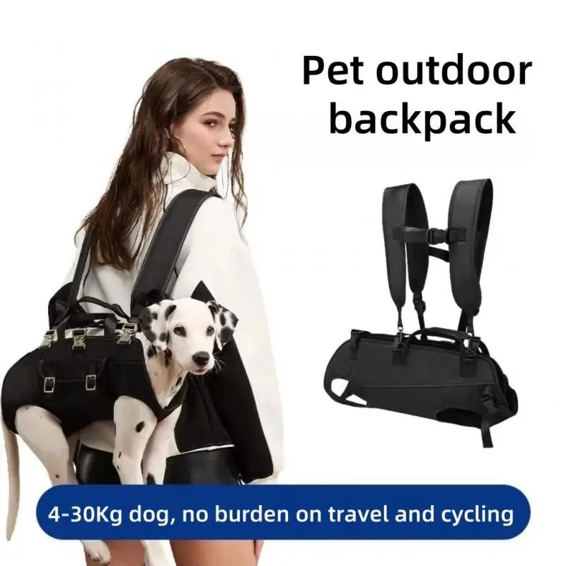 Outdoor Backpack Carrier Full Body Dog Sling with Handle Dog Lift Harnesses for Puppy Elderly Disabled Dog - The Squeaky Toy