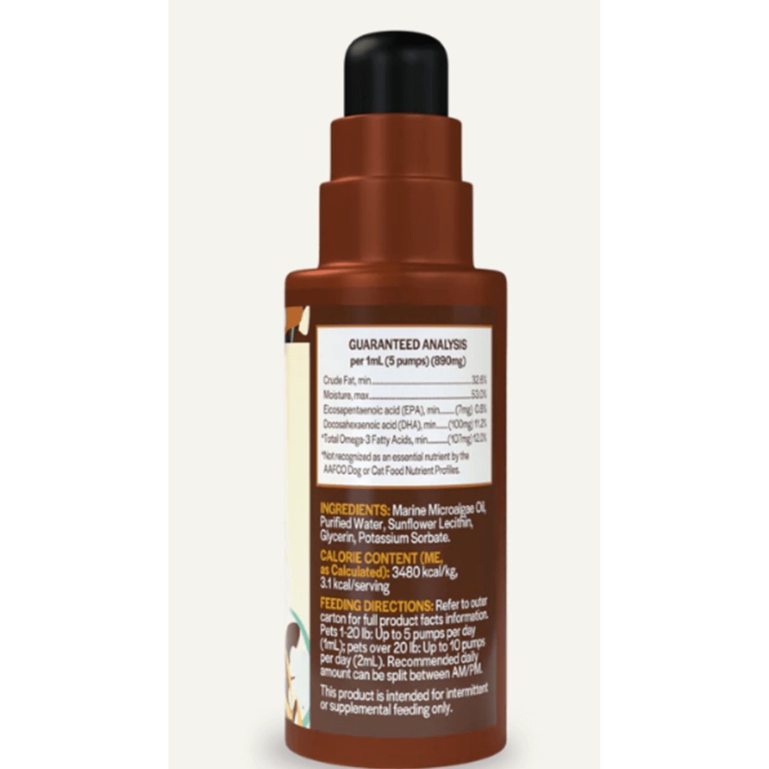 Bottle View Omega 3 Algae 2oz. Pump - Consentrated Supplement for Dogs - The Squeaky Toy