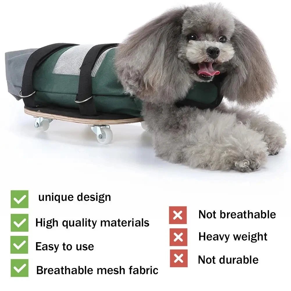 Pet Walking Scooter – Mobility Aid for Paralyzed Dogs & Cats, Comfortable Chest & Limb Support, Durable Nylon, Lightweight & Easy to Use - The Squeaky Toy