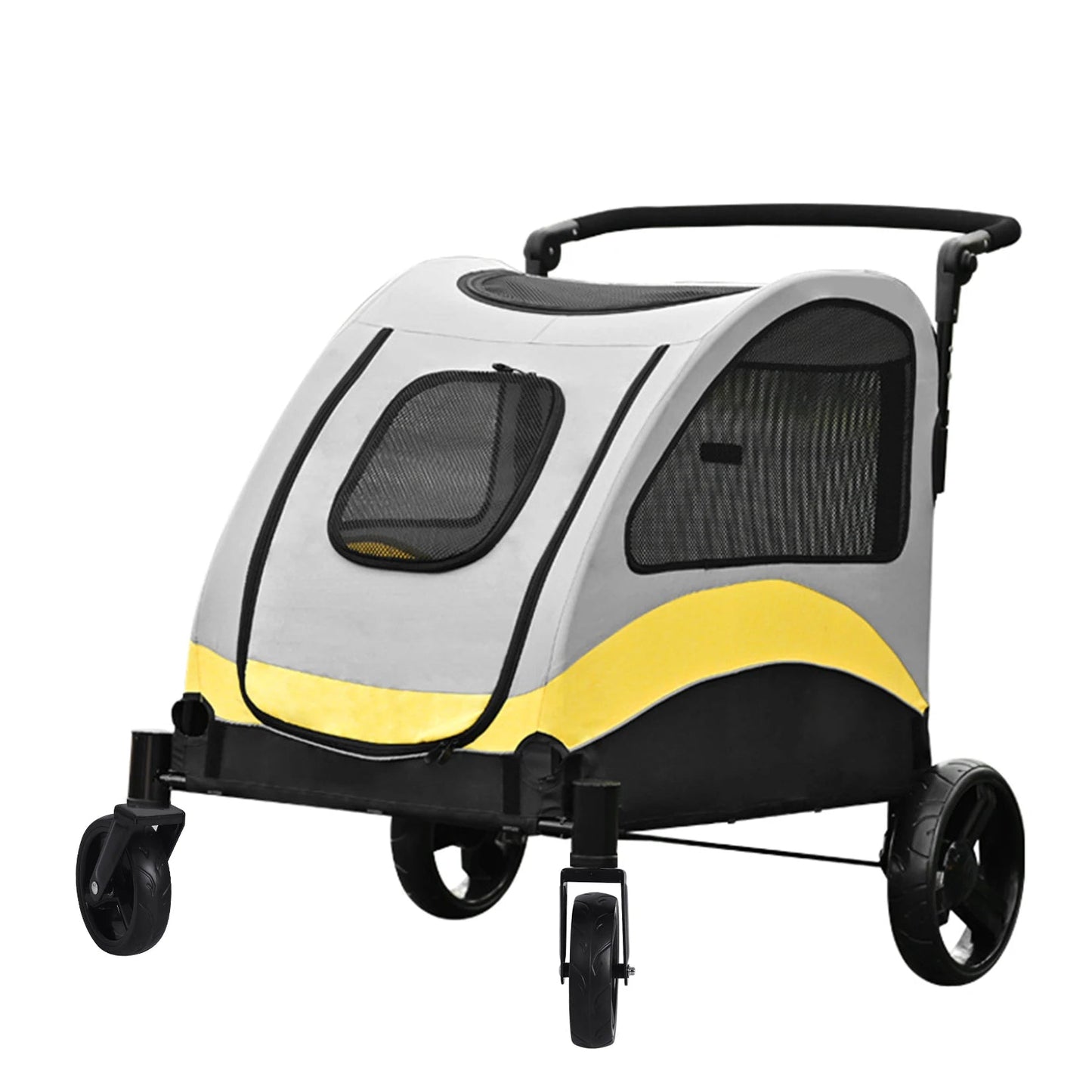 Portable, Foldable Dog 4 Wheel Stroller for Large Dogs for Outside Transportation - The Squeaky Toy