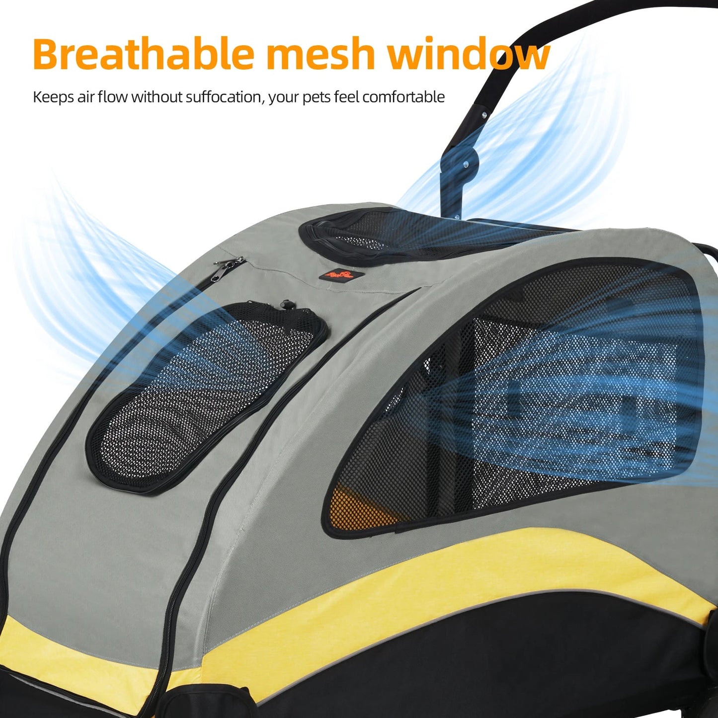 Portable, Foldable Dog 4 Wheel Stroller for Large Dogs for Outside Transportation - The Squeaky Toy