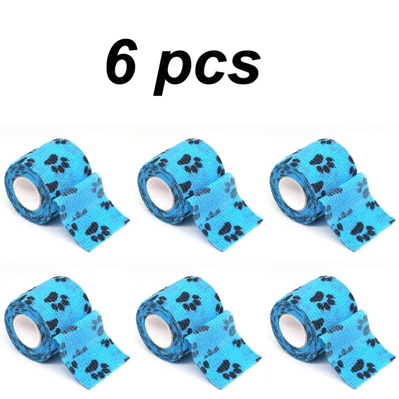 6 Rolls Self - Adhesive Vet Bandage Wrap – Waterproof & Breathable for Wound Protection, Sprains & Injuries - The Squeaky Toy