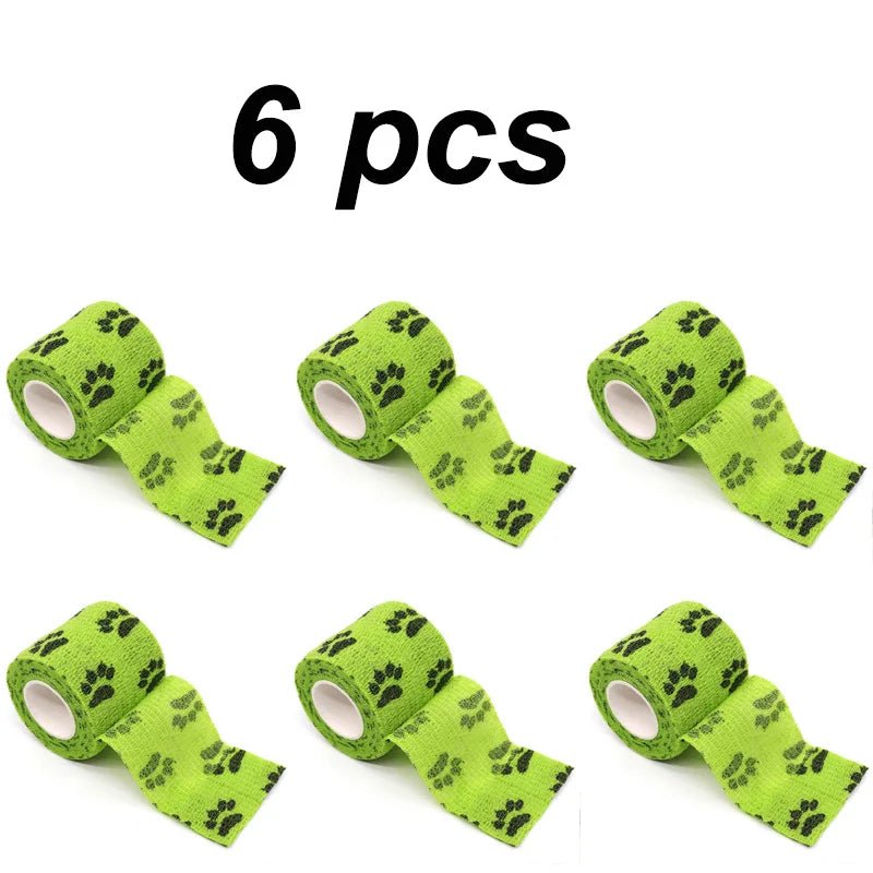 6 Rolls Self - Adhesive Vet Bandage Wrap – Waterproof & Breathable for Wound Protection, Sprains & Injuries - The Squeaky Toy