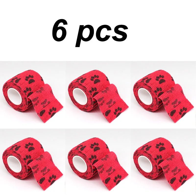 6 Rolls Self - Adhesive Vet Bandage Wrap – Waterproof & Breathable for Wound Protection, Sprains & Injuries - The Squeaky Toy