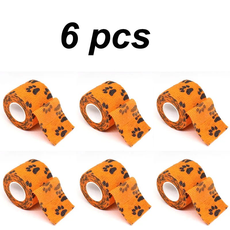 6 Rolls Self - Adhesive Vet Bandage Wrap – Waterproof & Breathable for Wound Protection, Sprains & Injuries - The Squeaky Toy