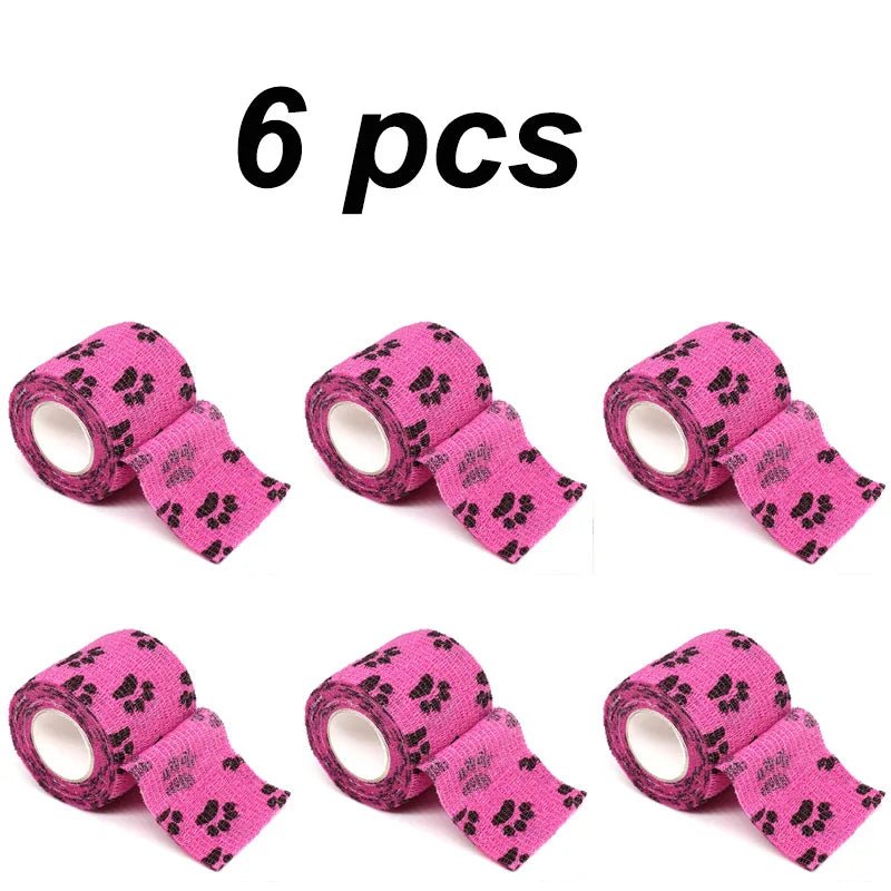 6 Rolls Self - Adhesive Vet Bandage Wrap – Waterproof & Breathable for Wound Protection, Sprains & Injuries - The Squeaky Toy