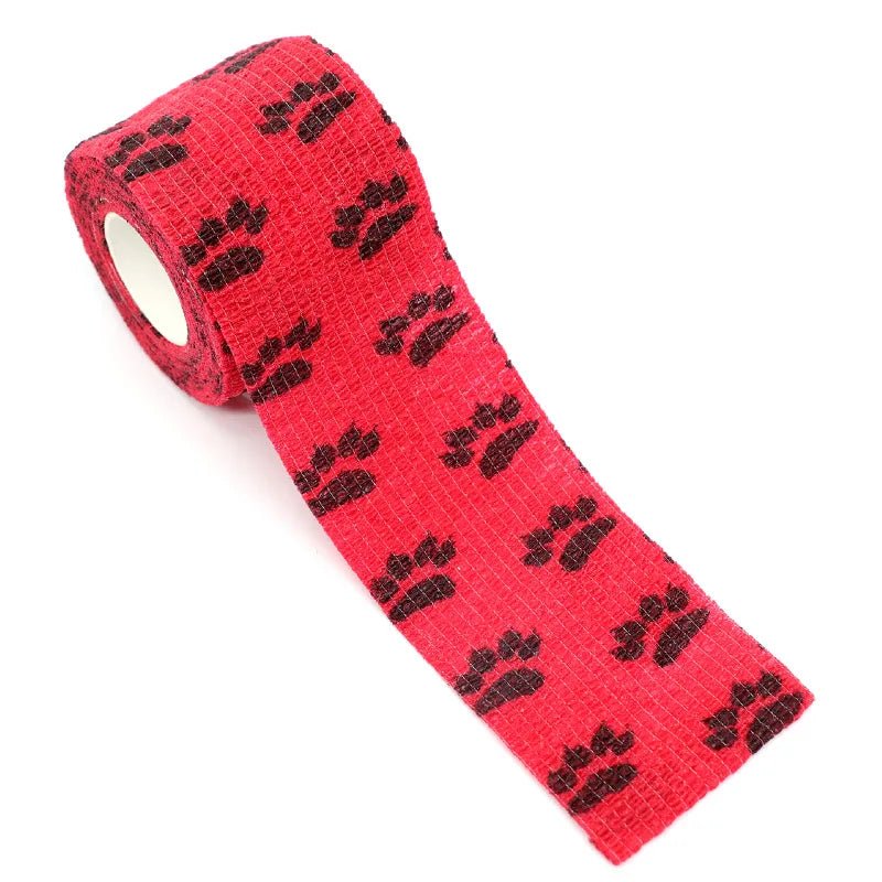Red Self - Adhesive Vet Bandage Wrap – Waterproof & Breathable for Wound Protection, Sprains & Paw Injuries - The Squeaky Toy
