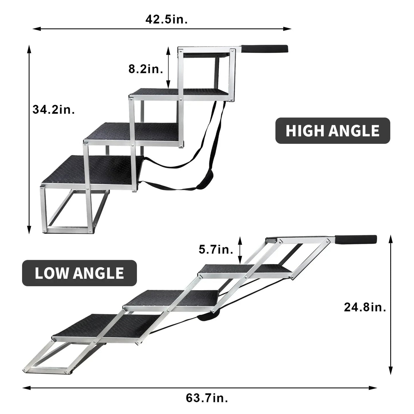 Xtra Wide Heavy Duty Aluminum Steps for Vehicles - Lightweight and Portable holds150 lbs - The Squeaky Toy