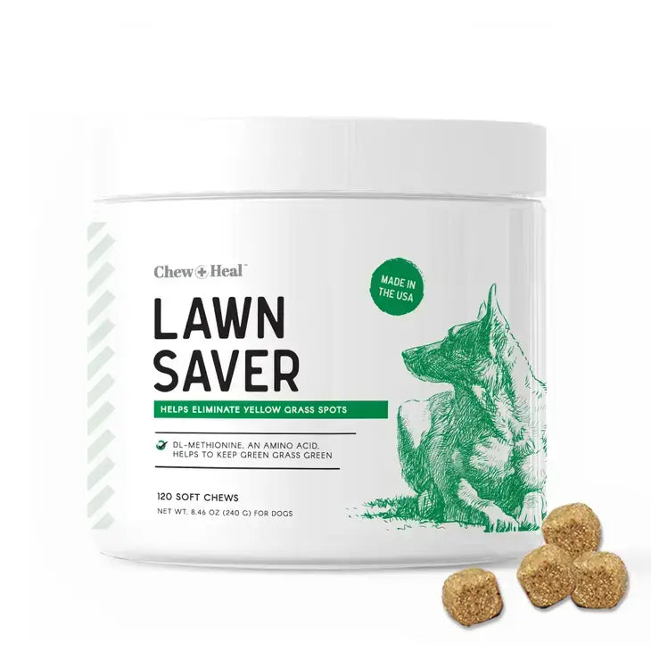 Chew + Heal Lawn Saver- soft chews. Eliminate Yellow Grass Spots