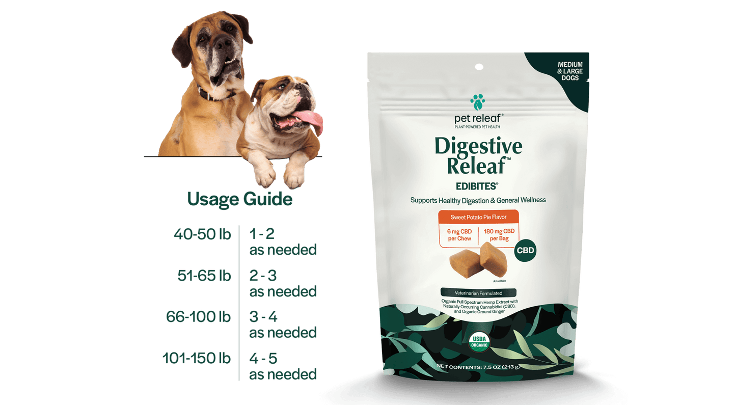 Digestive Chews for Medium and Large Dogs with Stomach Distress