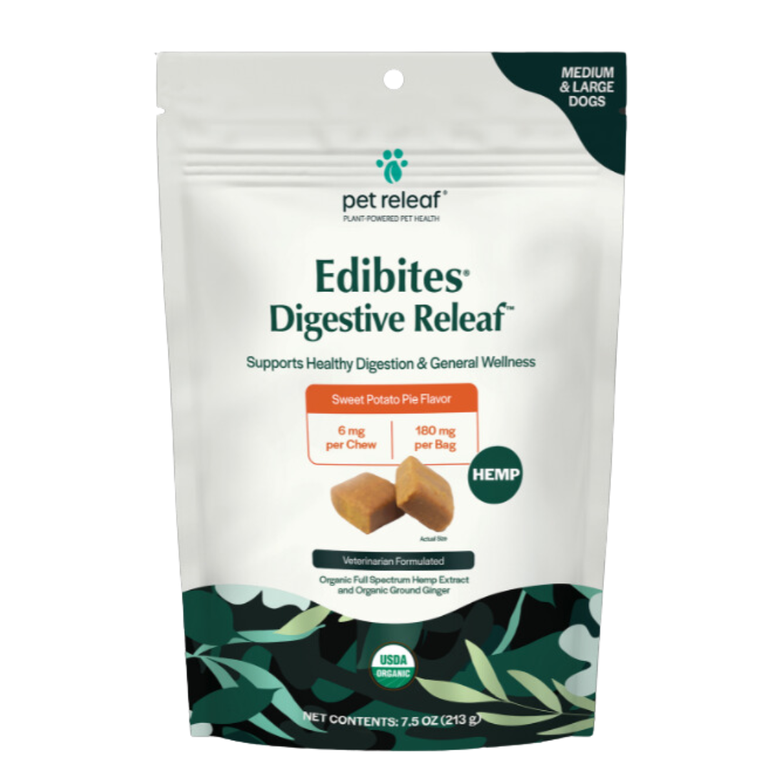 Digestive Full-Spectrum Hemp Extract Chews for Medium and Large Dogs with Stomach Distress