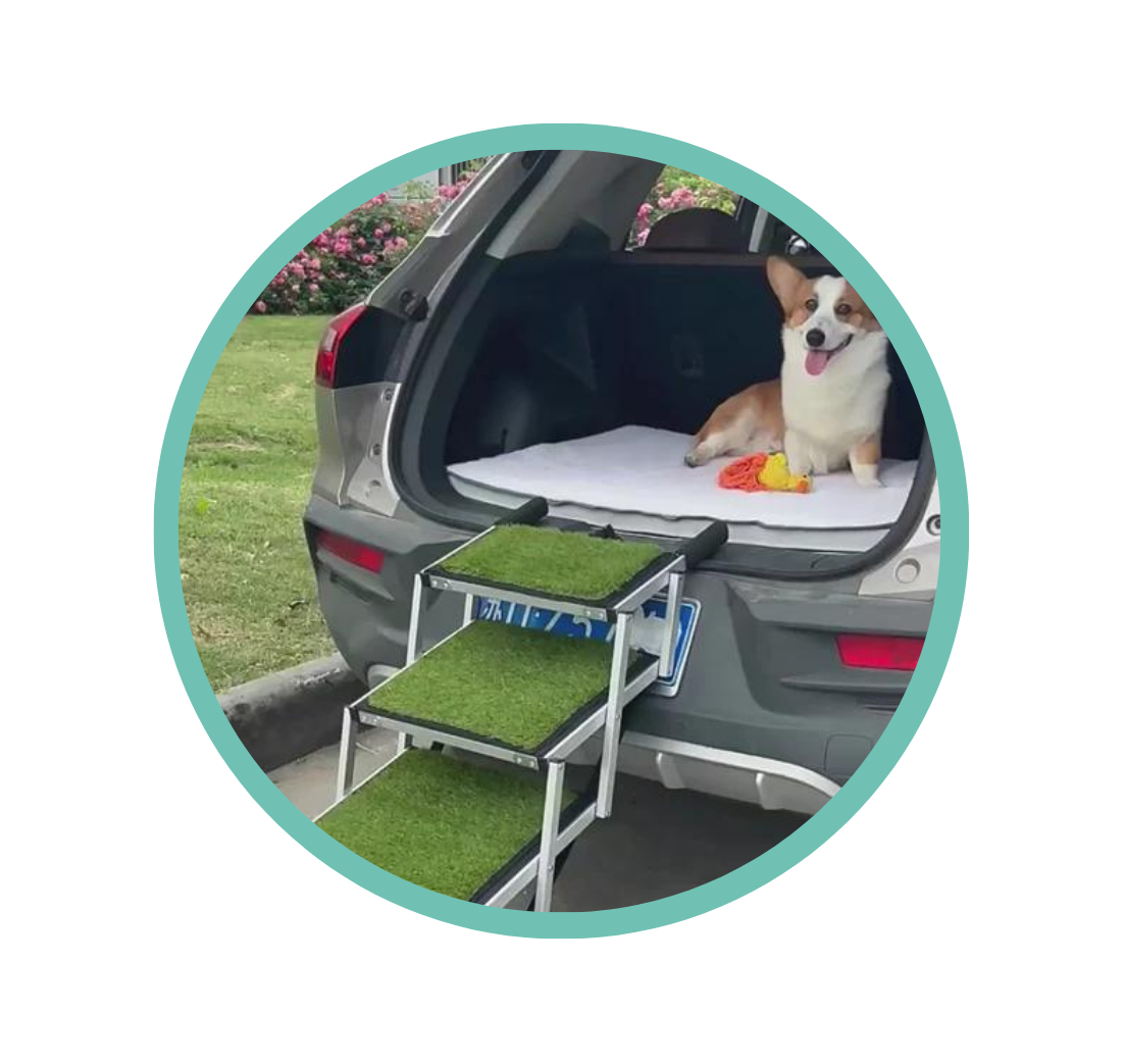 Extra Wide Aluminum Dog Steps - Heavy Duty, Collapsible, and Lightweight