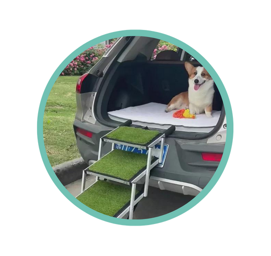 Extra Wide Aluminum Dog Steps - Heavy Duty, Collapsible, and Lightweight