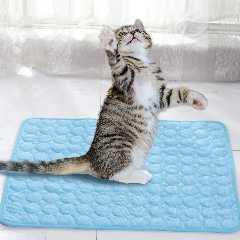 Pet Cooling Mat – Ice Silk Washable Summer Cooling Bed for Dogs & Cats – Extra Large, Breathable, Lightweight Cooling Pad for Small & Big Pets