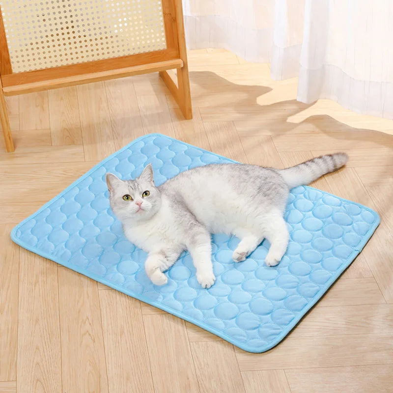 Pet Cooling Mat – Ice Silk Washable Summer Cooling Bed for Dogs & Cats – Extra Large, Breathable, Lightweight Cooling Pad for Small & Big Pets