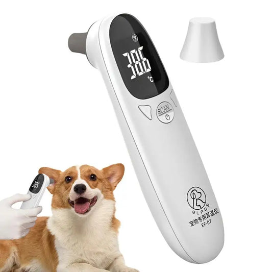 Veterinarian-Grade Digital Pet Ear Thermometer – Non-Contact, Highly Accurate, USB Rechargeable Animal Temperature Monitor for Dogs & Cats