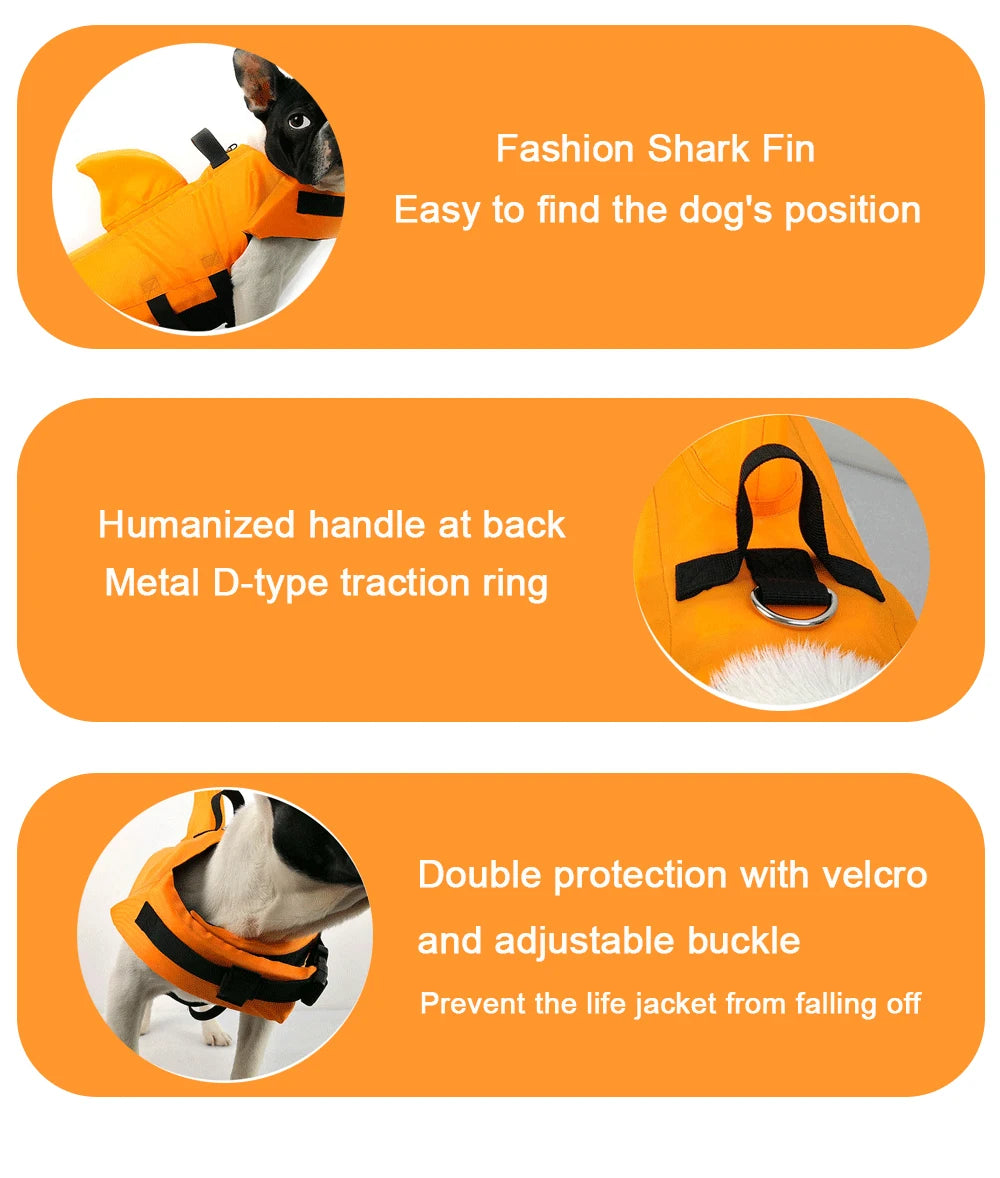 🐾 Dog Life Jacket – Adjustable & Durable Dog Life Vest for Swimming Safety, Easy-Grab Handle (6 Sizes: XS-XXL)