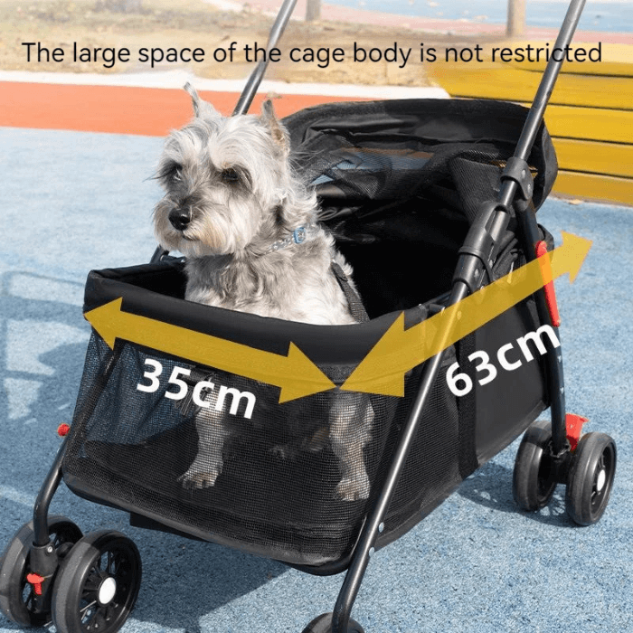 Lightweight Foldable Pet Stroller – 4-Wheel, Breathable & Travel-Friendly for Small Dogs & Cats