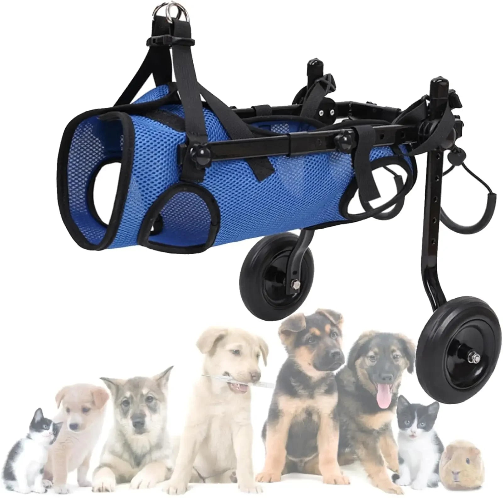 Adjustable Pet Walk Booster Walking Wheels Durable Pet Hind Legs Bracket Blue Pet Walk Tool Cat Recovery Aid Car Disability Dog - The Squeaky Toy