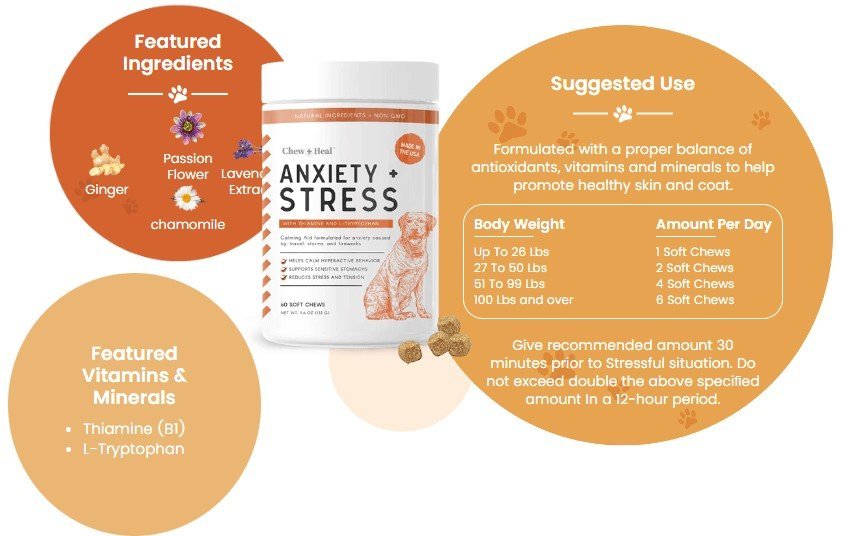 Graphic Anxiety & Stress Relief Chews for Small Dogs - The Squeaky Toy