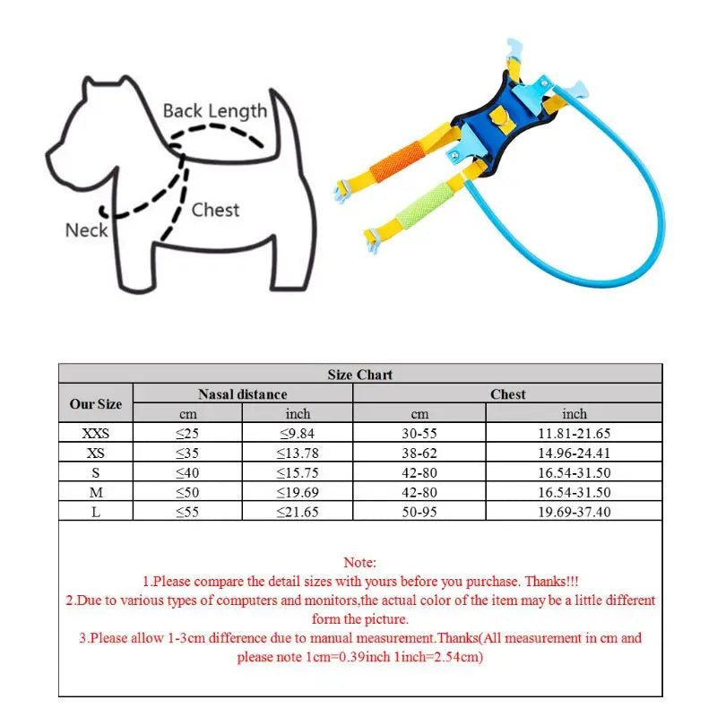 Sizing Chart Blind Dog Anti - Collision Halo Harness For Dogs - The Squeaky Toy