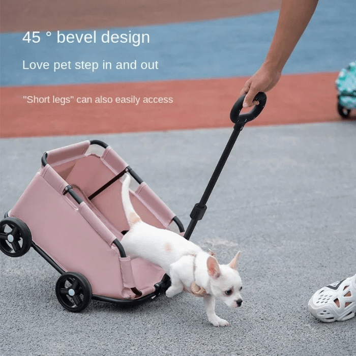 Lightweight 4-Wheel Folding Pet Stroller/Cart – Portable & Travel-Friendly for Small & Medium Dogs