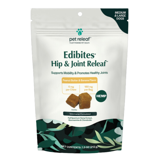 Hip & Joint Relief for Aging Dogs - Organic Full-Spectrum Hemp Extract Chews for Medium & Large Dogs