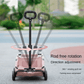 Lightweight 4 - Wheel Folding Pet Stroller/Cart 4 Wheels with Sun Cover Breathable for Small & Medium Dogs - The Squeaky Toy