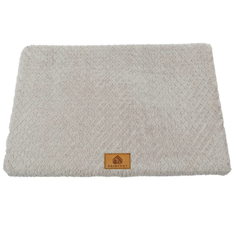 Orthopedic Memory Foam Dog Bed – Waterproof Crate Mat with Removable Washable Faux Fur Cover – Anti - Slip Bottom for Medium to XXL Pets - The Squeaky Toy