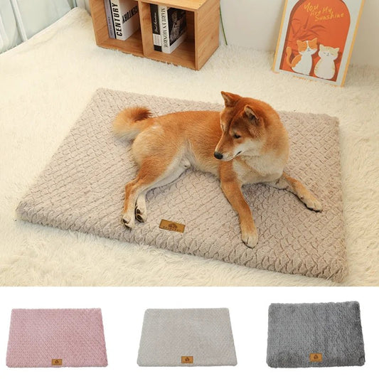 Orthopedic Memory Foam Dog Bed – Waterproof Crate Mat with Removable Washable Faux Fur Cover – Anti - Slip Bottom for Medium to XXL Pets - The Squeaky Toy