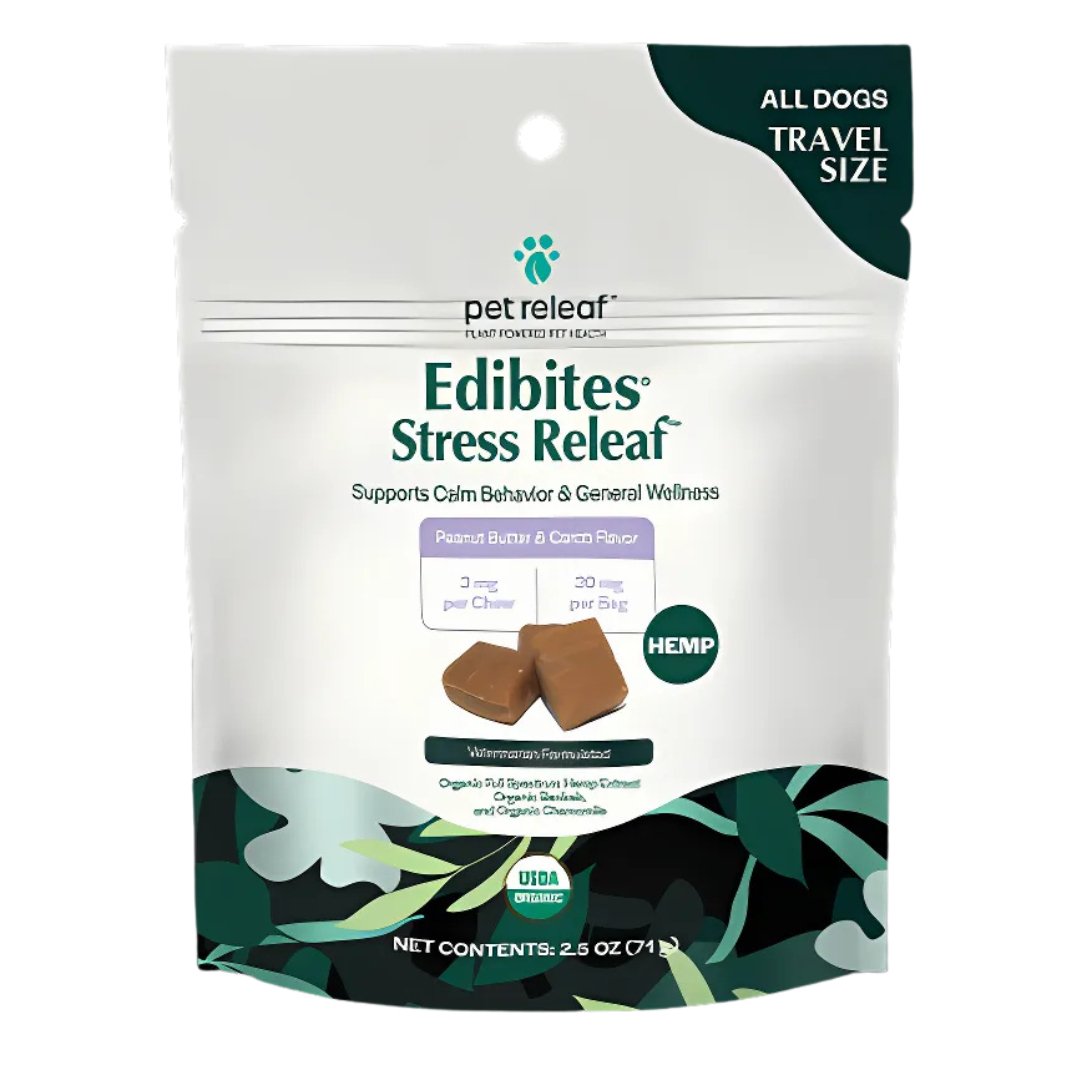 Stress Releaf Full - Spectrum Hemp Extract Edibites For Dogs - Travel Size - The Squeaky Toy