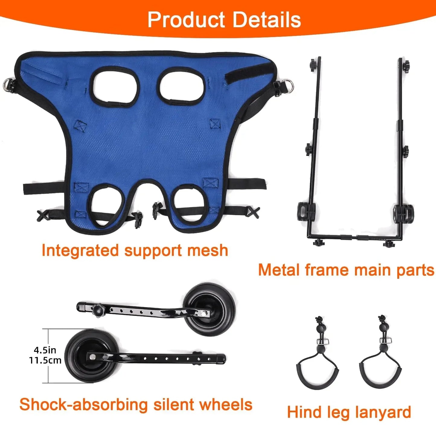 Wheelchair for XSmall, Small, & Medium Dogs - The Squeaky Toy