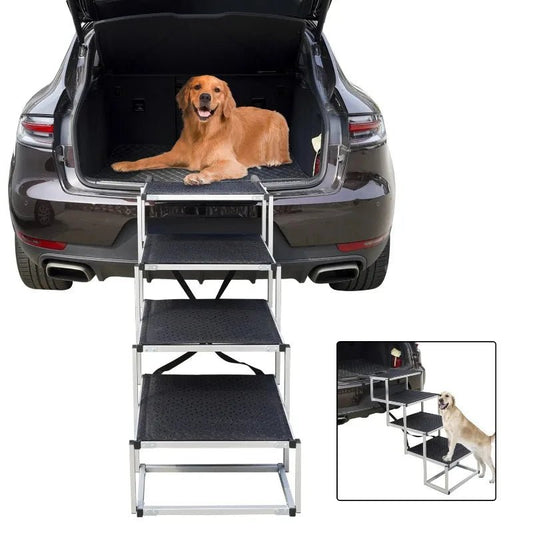 Xtra Wide Heavy Duty Aluminum Steps for Vehicles - Lightweight and Portable holds150 lbs - The Squeaky Toy